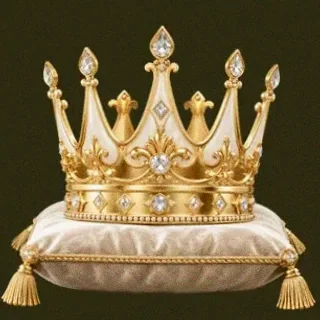 Gold crown on cushion — Betzillo