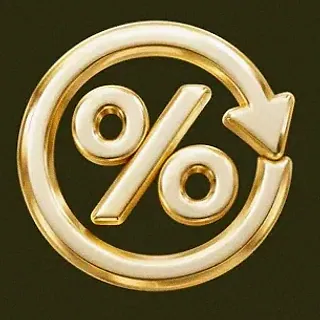 Gold percent symbol — Betzillo